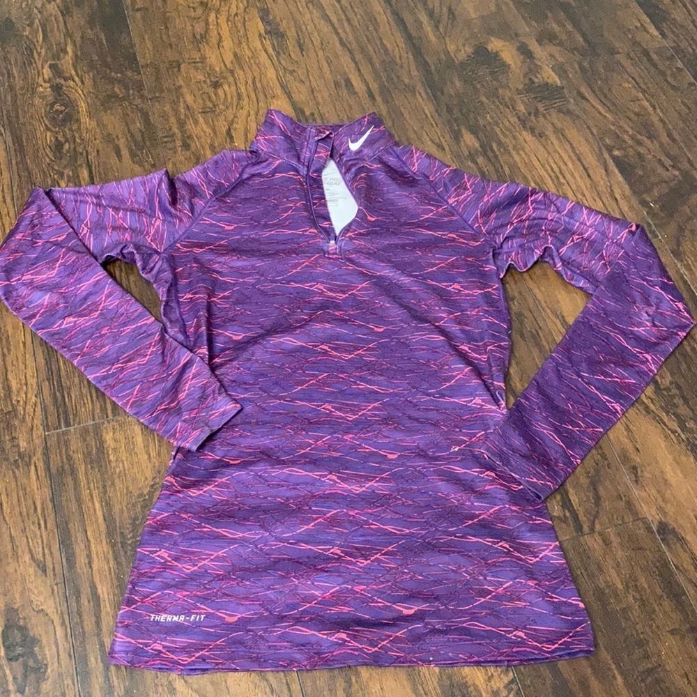 Nike Pro Combat Fitted Purple 1/4 Zip Medium‎